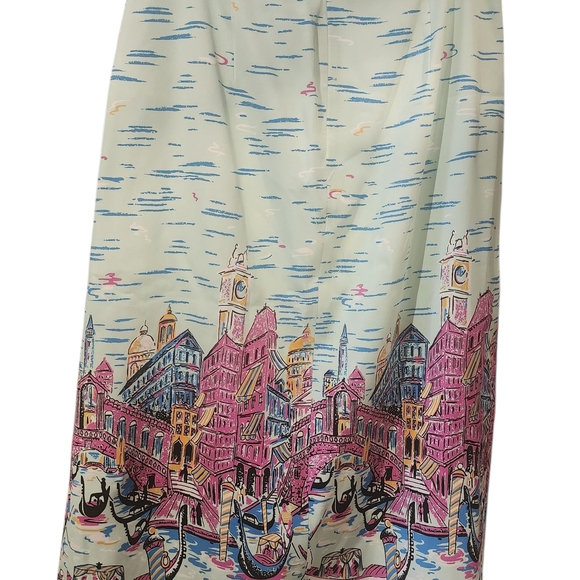 NWOT Rare Zara Midi Skirt with Cityscape Print Large - Picture 2 of 7
